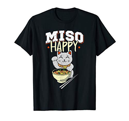 Miso Happy - Japanese Food & Cat Lover Pun T-Shirt