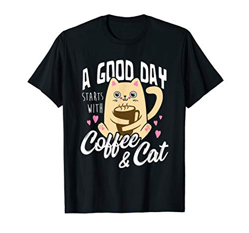 Cat & Coffee Mug - Funny Cat Lover Gift T-Shirt