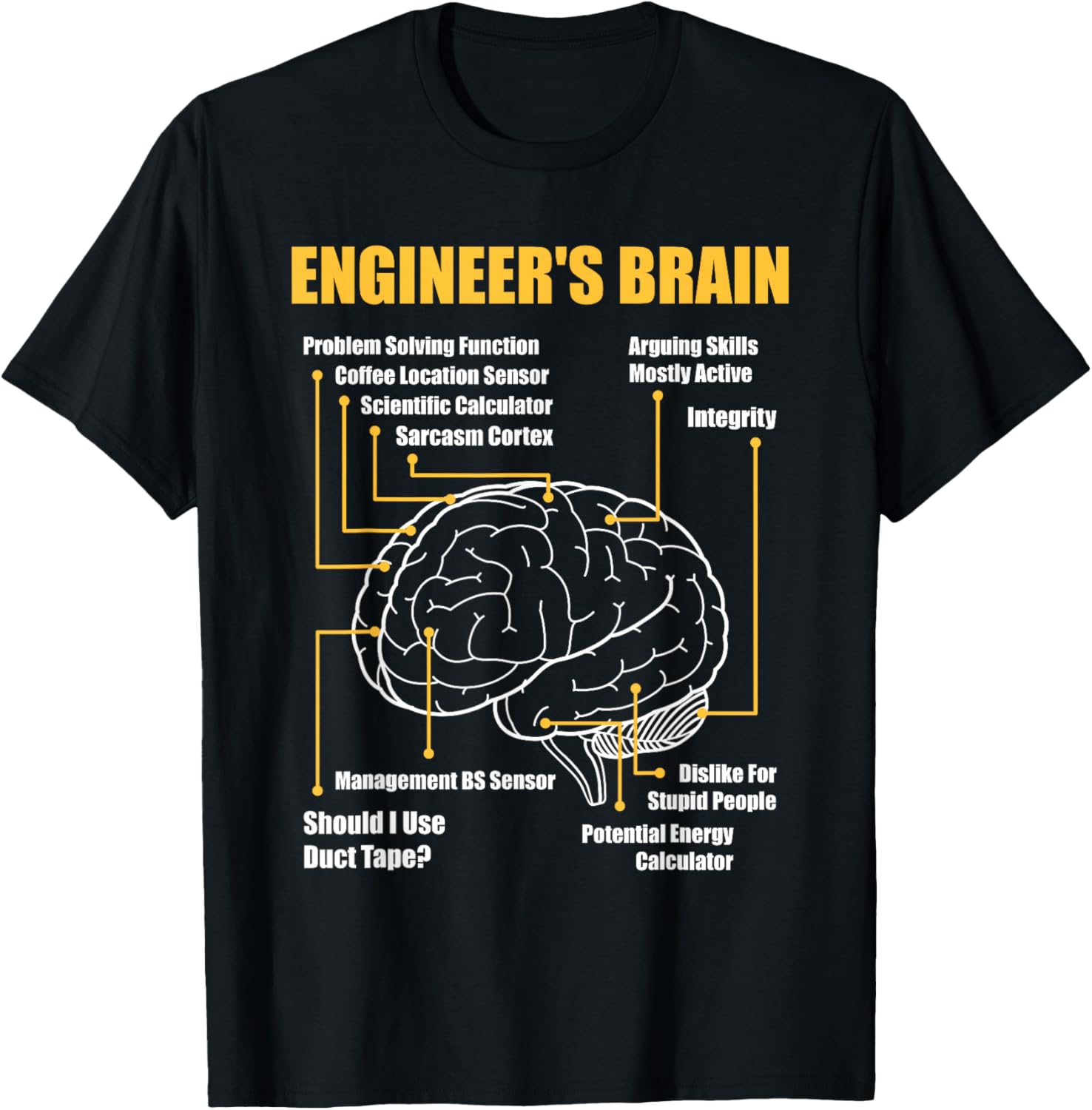 Engineer's Brain - Funny Sarcastic Engineering Gift T-Shirt