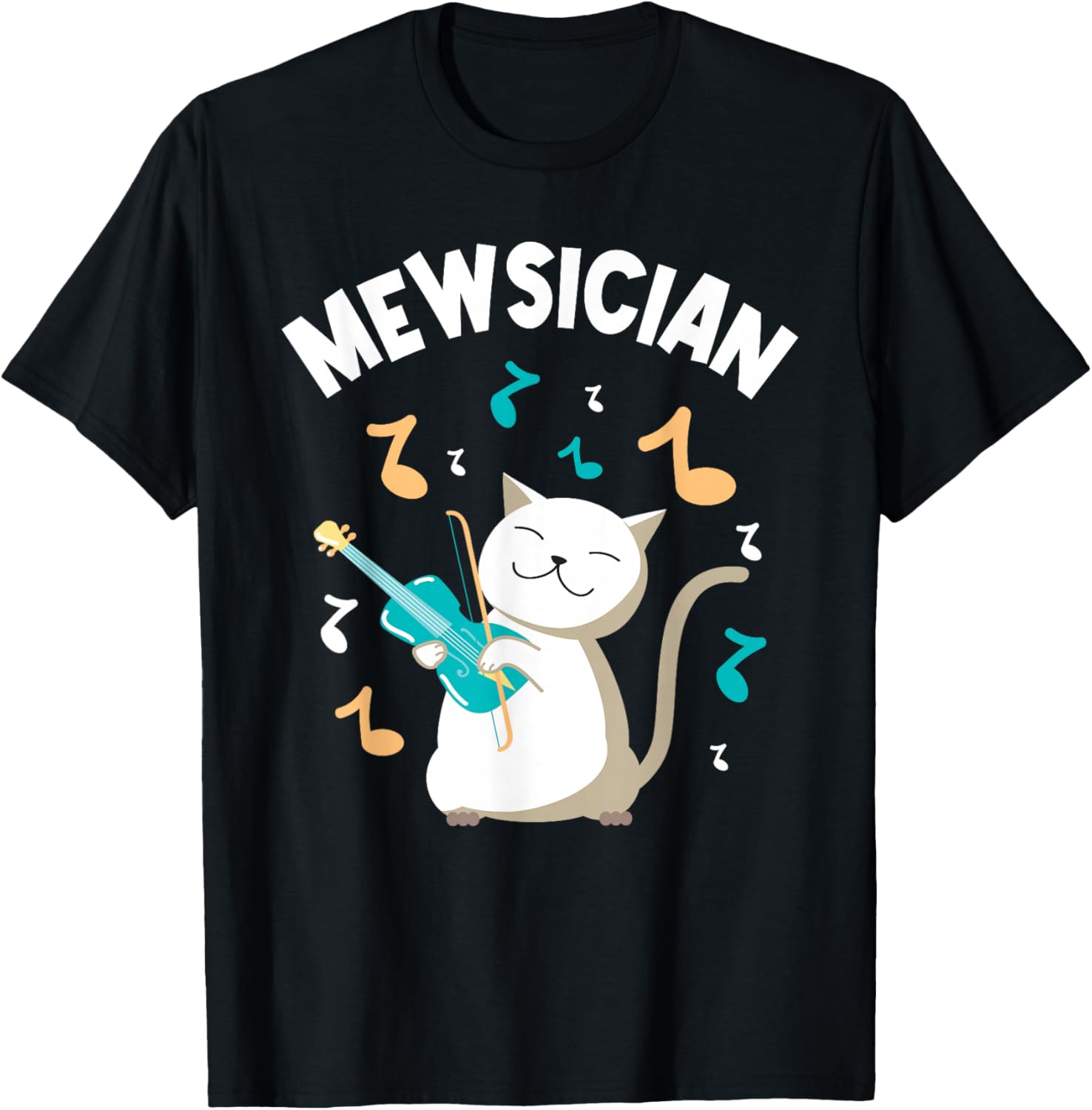 Mewsician - Violin Player Cat Violinist Musician T-Shirt