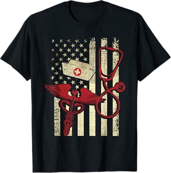 patriotic registered nurse usa flag nursing rn healthcare t-shirt
