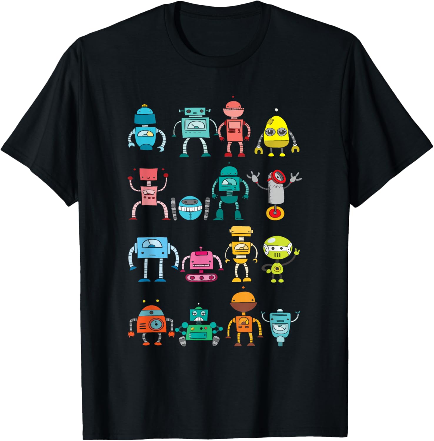 Colorful Robots - Robot Lover Robotics Engineer Engineering T-Shirt