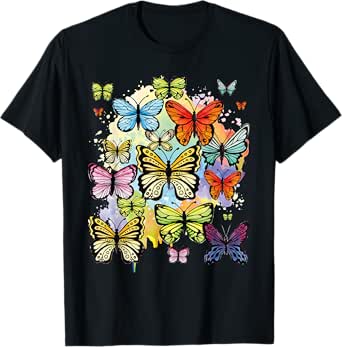 Rainbow Butterflies - Butterfly Lover Entomologist Gardener T-Shirt