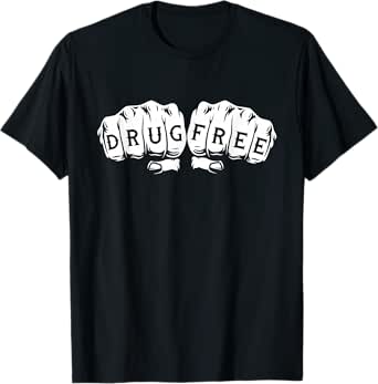 drug free - sober sobriety anniversary aa na t-shirt