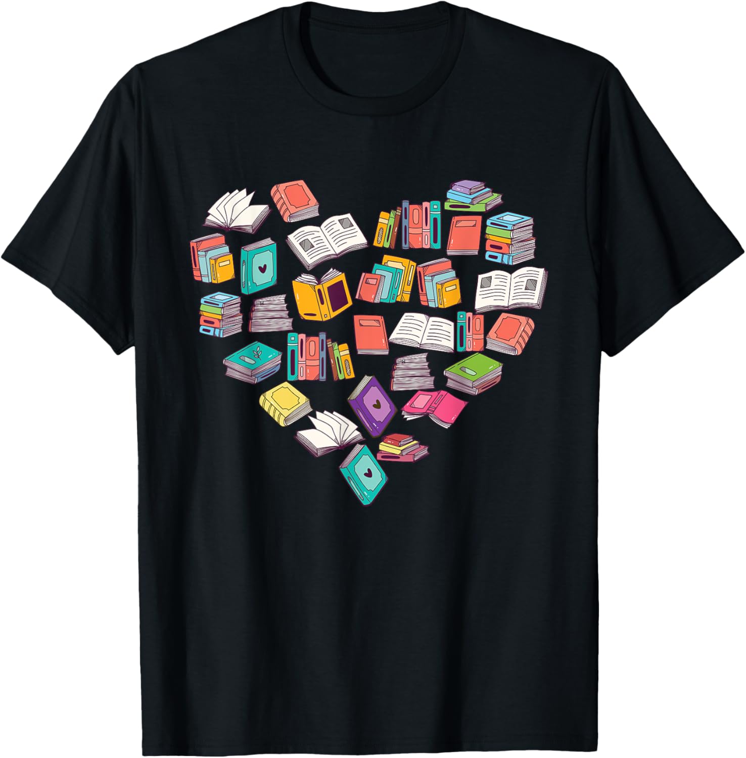 Heart Bookshelf - Book Lover School Librarian Library T-Shirt