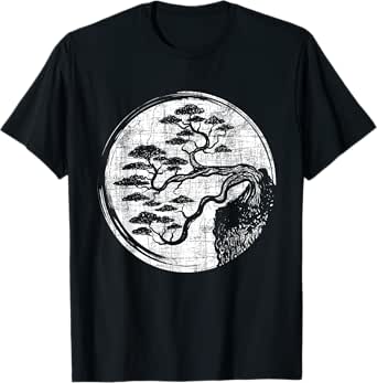 Bonsai Tree - Zen Circle Yin Yang Japanese Culture Gardener T-Shirt