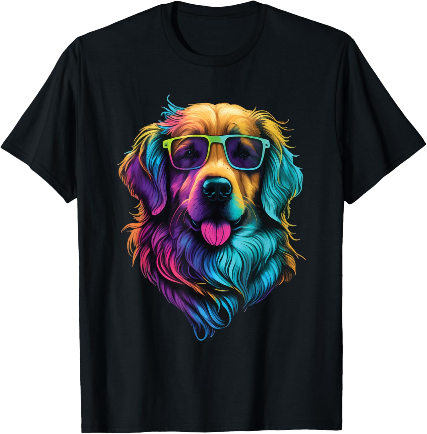 Colorful Golden Retriever Art T-Shirt