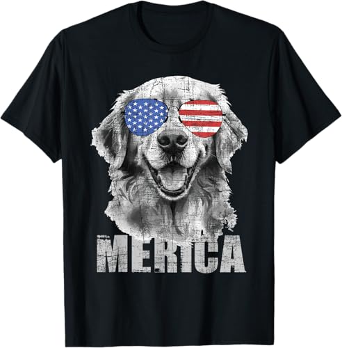 Merica Golden Retriever T-Shirt