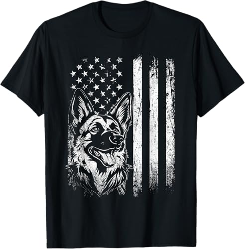 Patriotic German Shepherd - Dog Lover 4th Of July Pet Owner T-Shirt