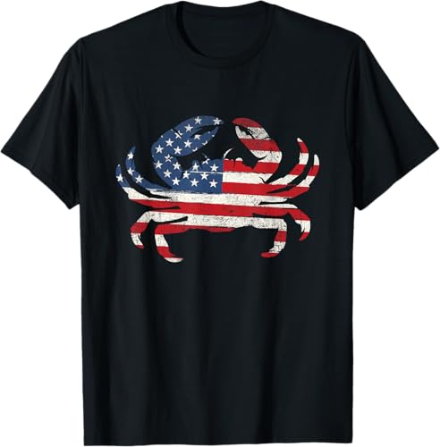 USA American Flag Crab - 4th Of July Crabber Animal Lover T-Shirt