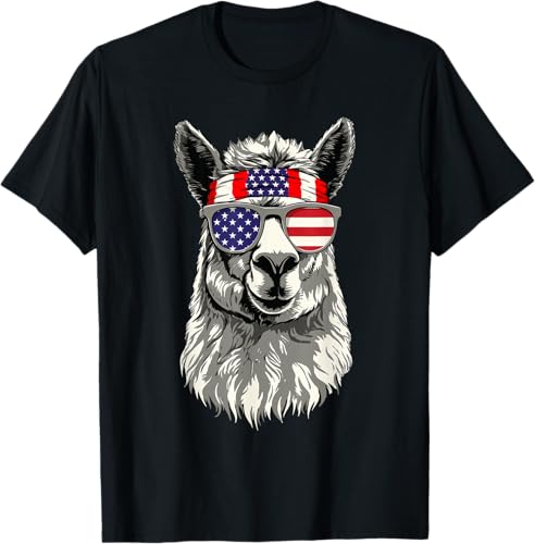 Patriotic Llama - 4th Of July Safari Animal Lover Zoologist T-Shirt