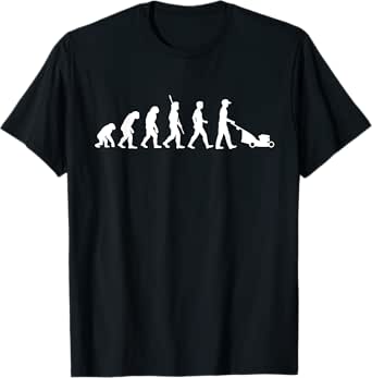 Evolution Of Man - Lawn Mower Landscaping Gardener T-Shirt