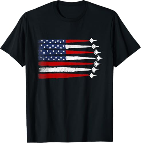 Patriotic Fighter Jets - USA American Flag 4th of July T-Shirt