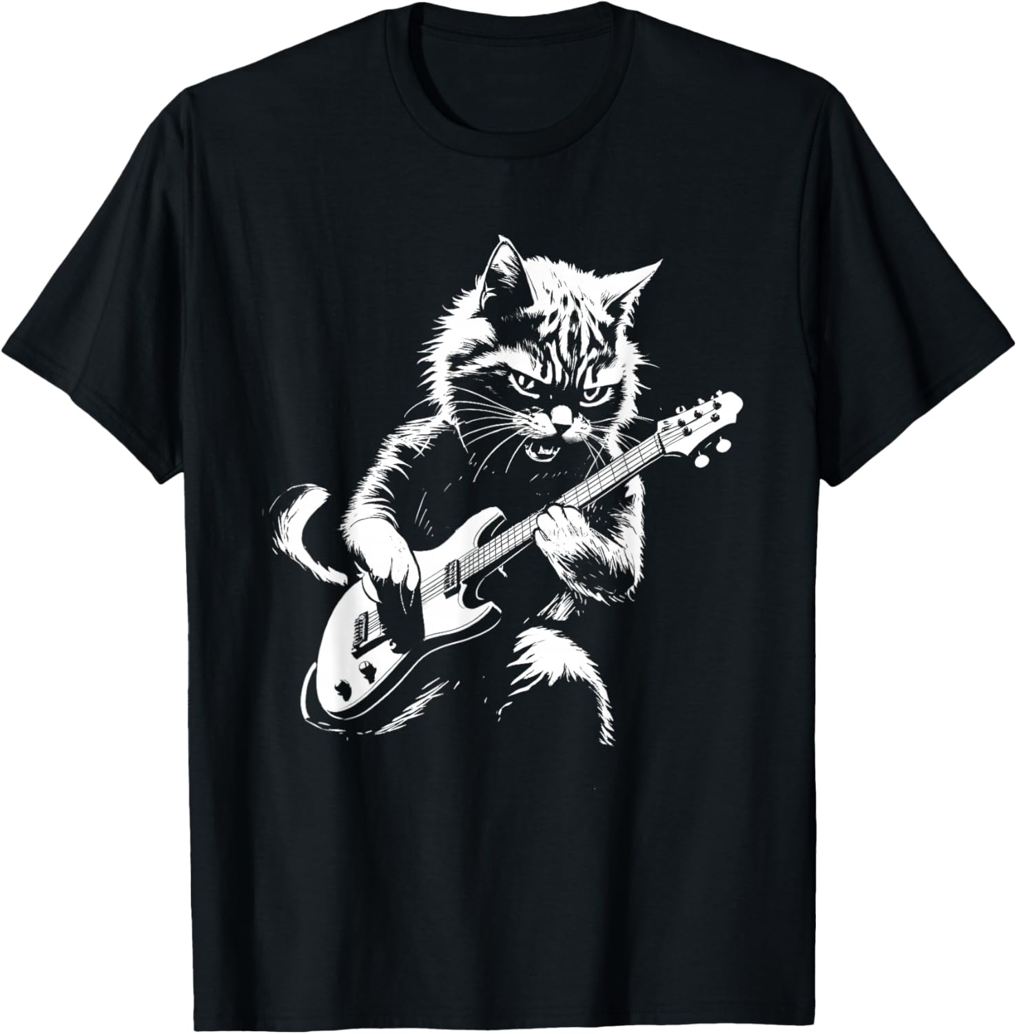 Cat Playing Electric Guitar - Cat Lover Kitten Owner Kitty T-Shirt