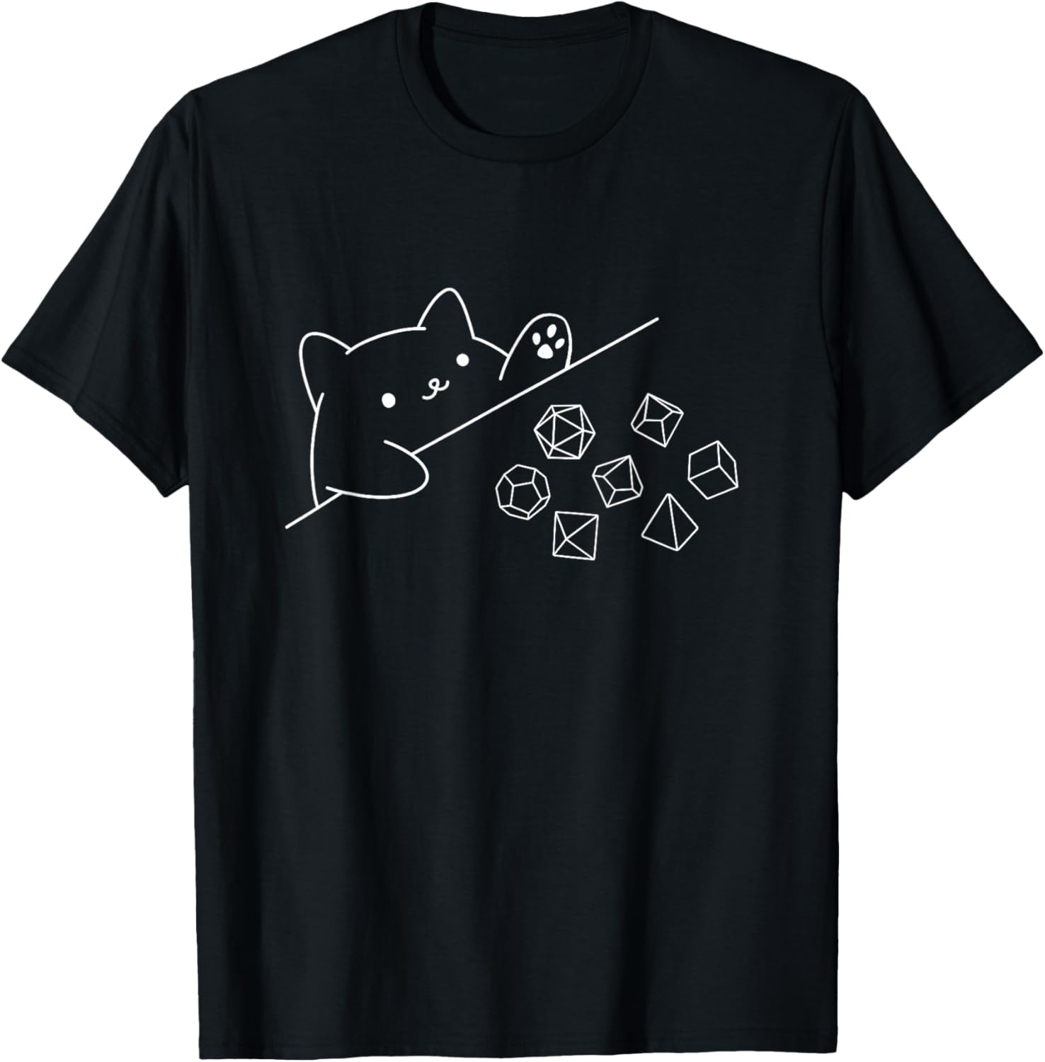 Cat Rolling Dice - RPG Tabletop Games D20 Tabletop T-Shirt