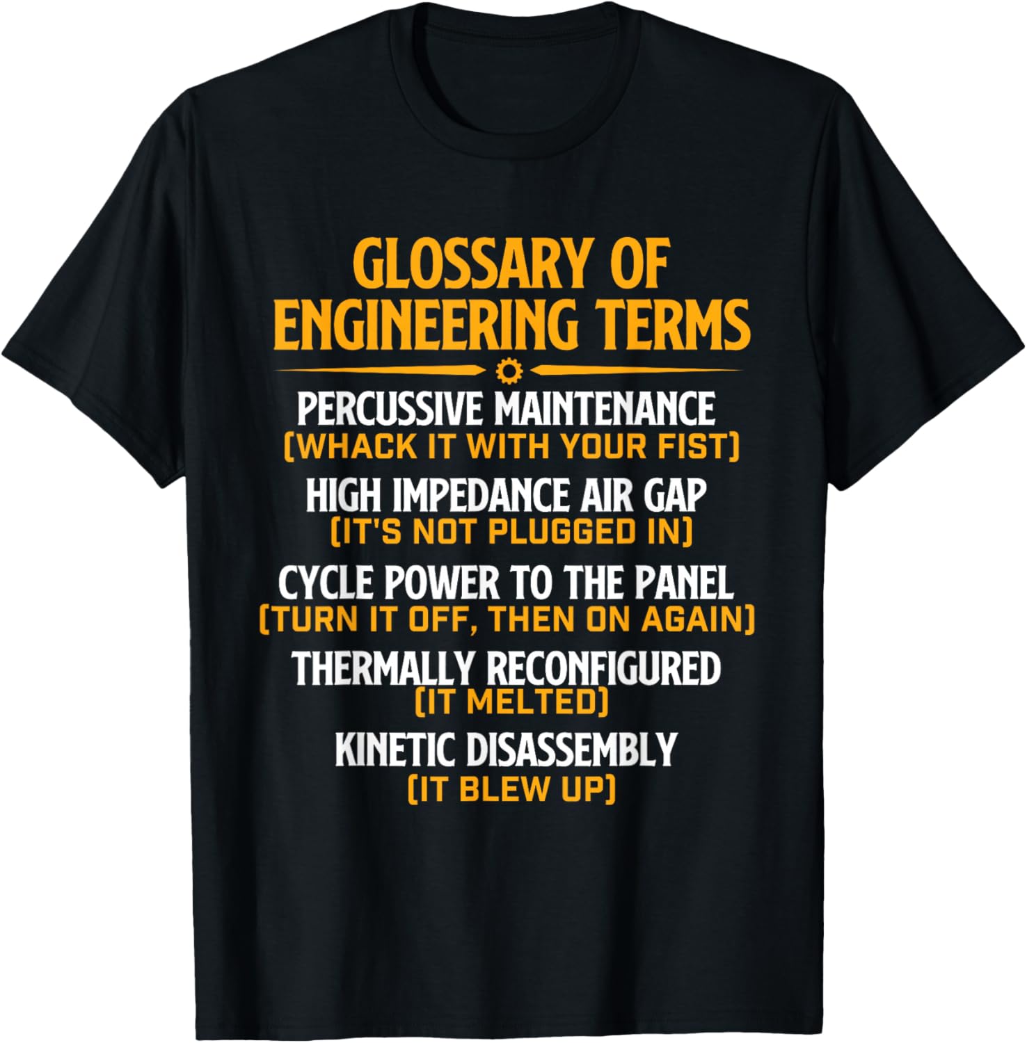 Glossary of Engineering Terms - Mechanical Engineer Science T-Shirt